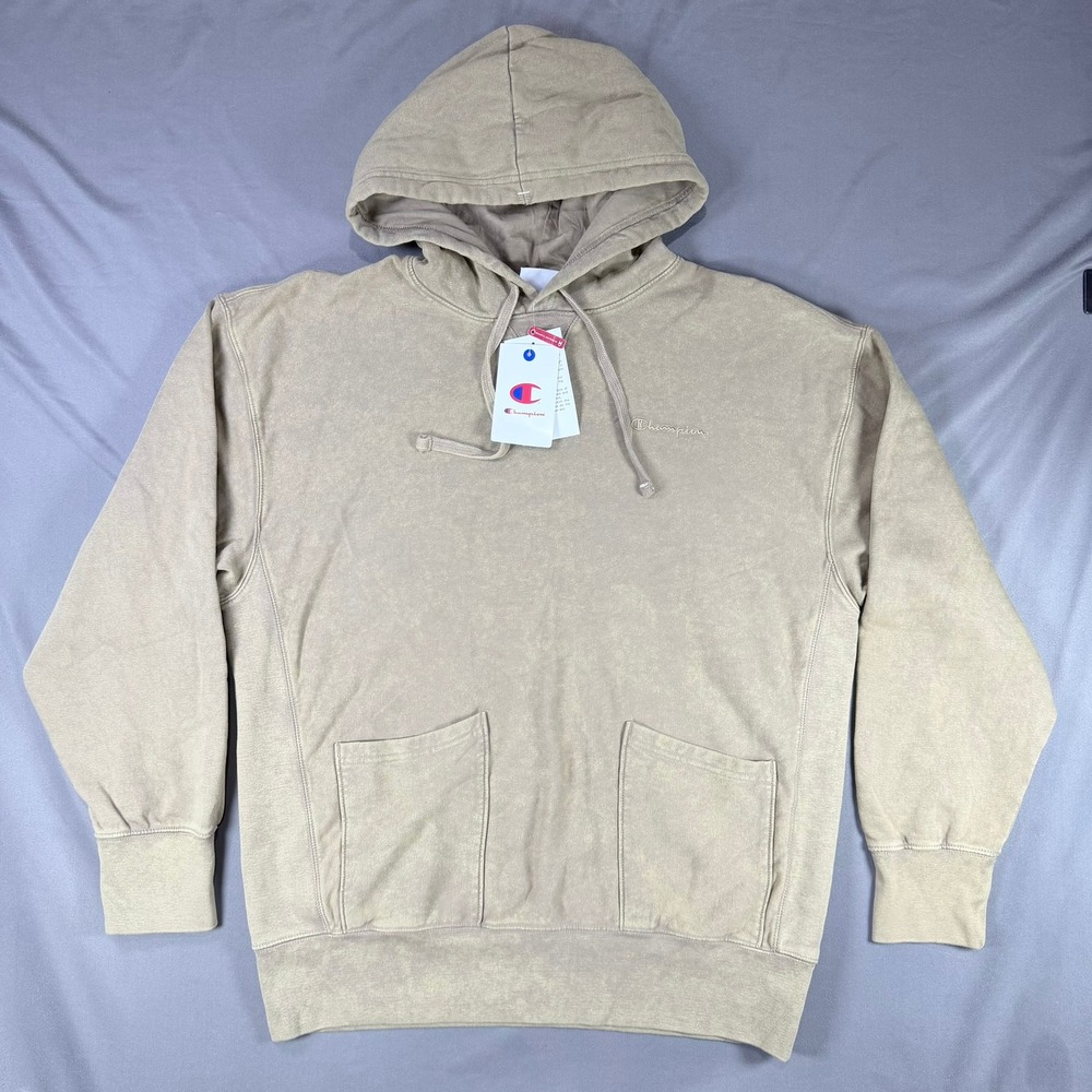 Champion Mens S Khaki Cotton Rewind Vintage Wash Pullover Hoodie CPM253FH03011 - Picture 2 of 10